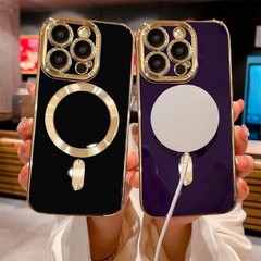 Case for iPhone 14 Pro Max with Camera Lens Protector Luxury Plating Edge Soft T