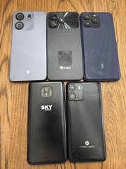 LOT OF 5 Android CELL PHONES UNTESTED, PARTS ONLY STORAGE FIND