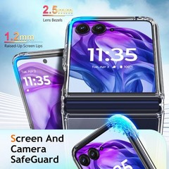 Crystal Clear Magnetic Case for Motorola Razr 2024/2025/2026, Slim & Lightweight