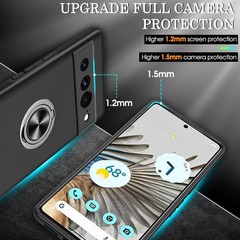 for Pixel 7 Pro Case with HD Screen Protector, Magnetic Kickstand Shockproof Cas