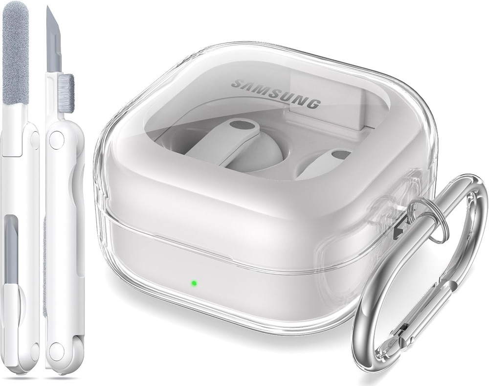 Military-Grade Shockproof Clear White Case for Samsung Galaxy Buds 4 Pro/Buds 4