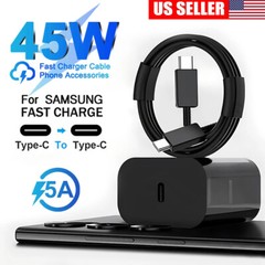 45W Type USB C Super Fast Wall Charger+Cable For Samsung Galaxy S23 S22 S21 S24