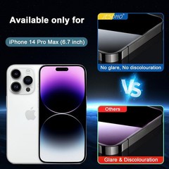 2PCS Screen Protector for iPhone 14 Pro Max 6.7 Inch HD Colorless Anti-Blue Ligh