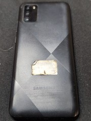 samsung Galaxy A02S Black smart Phone. For parts Only But Powers On