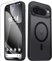 YENAPOON Black Matte Magnetic Case for Google Pixel 10 Pro XL + Screen Protector