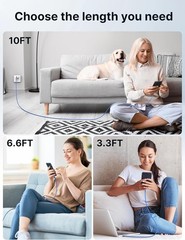 USB C Cable Fast Charging 3-Pack (10ft+6.6ft+3.3ft) USB A to Type C Charger Cord