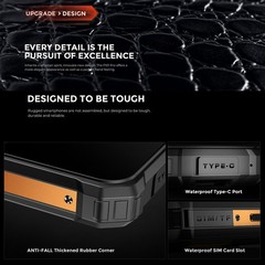 Global FOSSiBOT F101 PRO 4G LTE Rugged Phone Android Leather Mobile Dual Display