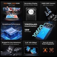 Global FOSSiBOT F101 PRO 4G LTE Rugged Phone Android Leather Mobile Dual Display