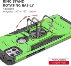 For Moto One 5G Ace Case + 2 Tempered Glass Shockproof,Motorola G 5G -Dark Green