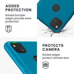 Google Pixel 4a Case – TPU Silicone Phone Cover with Soft Finish – Caribbean Blu