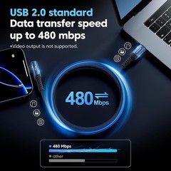 USB C Cable [2Pack, 10ft] 240W Fast Charging Type C Cord, Nylon Braided USB 2.0
