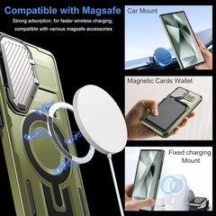 Heavy Duty Shockproof Case for Galaxy S25 Ultra with Kickstand, Military Grade