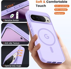Google Pixel 10 pro XL Phone Case, Military Grade Drop Protection, Light Purple