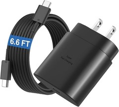 USB Type-C Charger Block [25W] for Galaxy S26/S25 with Fast Charging Cord [6.6FT