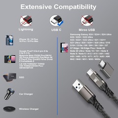 USB C Cable 6.6ft, USB-A to USB-C USB 3.1 3.2 Gen2 10Gbps Data Charger Cord