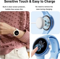 9PCS Watch Case & Screen Protector for Google Pixel Watch 1/2/3 41mm Soft TPU