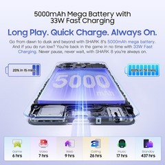 Blackview SHARK 8 Smartphone 16GB+256GB 6.78&Prime; 2.4K Android 13 5000mAh 64MP NFC