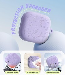 Cute Case for Samsung Galaxy Buds 4 Pro/Buds 4 (2026) with Flower Keychain