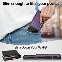 iPhone 17 Pro Max Case Wallet with Card Holder Dual Layer Heavy Duty Shockproof