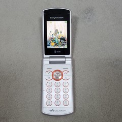 Sony Ericsson Walkman W518a Red AT&T Flip Cell Phone Tested Works Rare