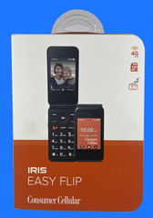 Iris Easy Flip Consumer Cellular Flip Phone 2.8&Prime; 8GB BLACK – Open Box