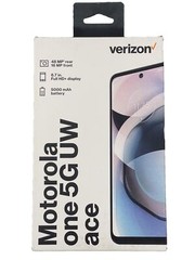 New/Sealed Verizon Motorola One 5GUW Ace Prepaid Volcanic Gray 64GB World Device