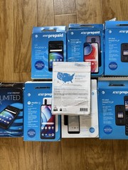 Lot of 9 AT&T Prepaid Phones Moto G LG Phoenix4 Smart Flip etc 16GB locked