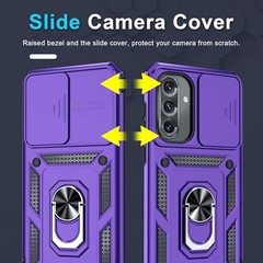 Heavy Duty Shockproof Case for Samsung Galaxy A36/A56 5G with Camera Cover, Purp