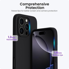 iPhone 16 Pro Max Case 6.9&Prime;, Slim Liquid Silicone 3 Layers Soft Gel Rubber Cover