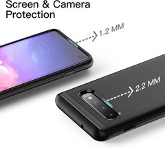 Heavy Shockproof Case for Samsung Galaxy S10, Rugged Protective Phone Cover (Bla