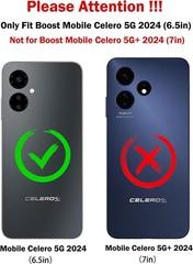 for Boost Mobile Celero 5G 2024 (6.5in) Case with Tempered Glass Screen Protecto
