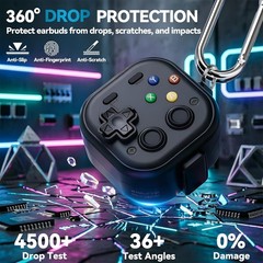 Rugged Hard Shell Secure Lock Case for Galaxy Buds 4/4 Pro, Black Color