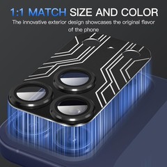 Metal Tempered Glass Rear Camera Lens Protector for iPhone 17 Pro – Black