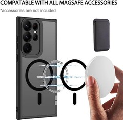 For Samsung Galaxy S23 Ultra 6.8&Prime; Magnetic Case,Carbon Fiber Protective Bumper