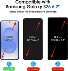 2PCS Privacy Screen Protector & Camera Lens Protector for Samsung Galaxy S25 6.2