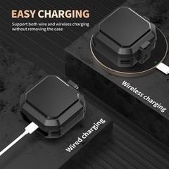 Shockproof Black Case Cover for Galaxy Buds 4 Pro/Buds4 with Secure Lock Clip