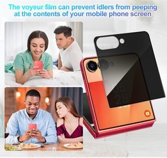 3 Pack Front Privacy Screen Protector & Camera Lens Protector for Galaxy Z Flip