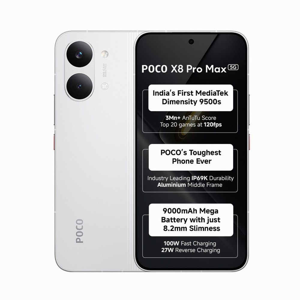 POCO X8 Pro Max White 256GB 12GB RAM Unlocked | Dimensity 9500s | 9000mAh | 50MP