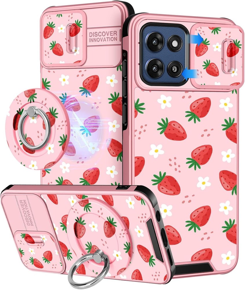 Cute Design Case for Moto G Stylus 2026/2025 with Ring Stand & Camera Cover