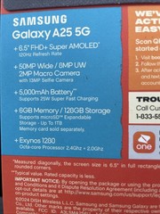 New Samsung A25 5G 6.5 » 6GB RAM/128GB 2.4 GHz,Only Boost Mobile New Acc Or Upgr