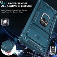 Google Pixel 6 Case with Slide Camera Cover + [2 Packs] Tempered Glass Screen Pr