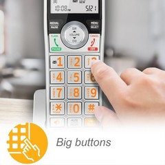 CL82207 DECT 6.0 2 Handset Cordless Phone for Home with Answering Machine Silver