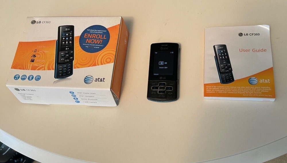 LG CF360 AT&T Slider Blue Black Cell Phone GPS 1.3MP Camera Bluetooth MicroSD