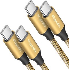 Gold USB C to USB C Cable 6ft, 2-Pack, 60W Fast Charging Type C Charger Cord