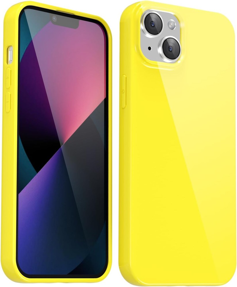 Cute Silicone Case for iPhone 13 Mini Slim Shockproof Flexible TPU Yellow