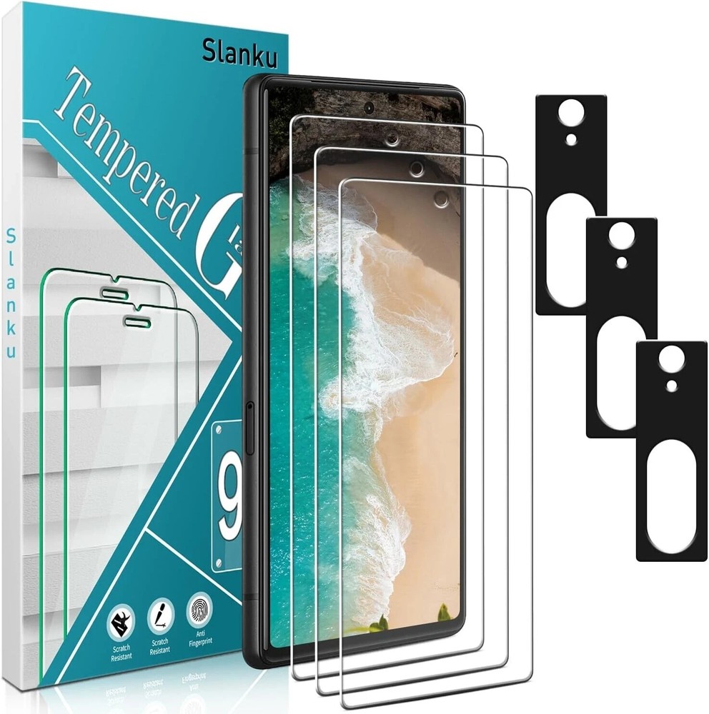 6 in 1 for Google Pixel 7 Tempered Glass 3 Pack Screen Protector+Camera Lens