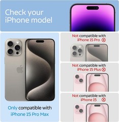 3PCS Privacy Screen Protector & Camera Lens Protector for iPhone 15 Pro Max Temp