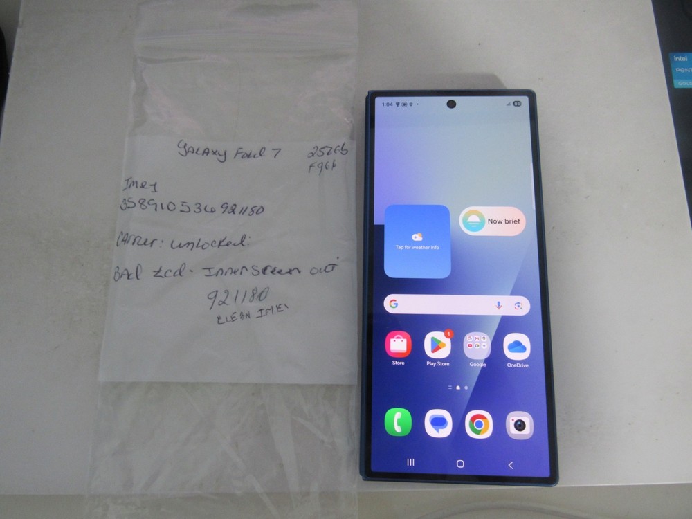Samsung Galaxy Z Fold 7 5G 256GB Blue, Bad LCD (Internal Screen LCD) Clean IMEI