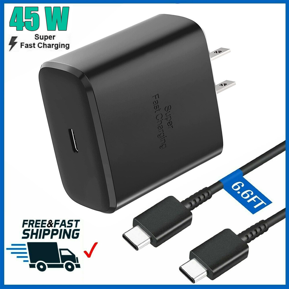 45W Super Fast Wall Charger+ 6FT Cable For Samsung Galaxy S24+ S22 S23 Note 20??