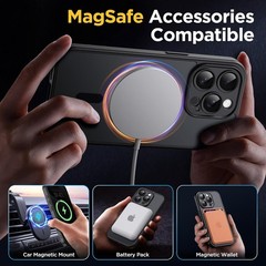 iPhone 15 Pro Max case, Camera Protection, Magnetic Translucent Matte Film case